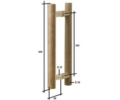 Andres Glass Solutions AD durų rankena stiklinėms durims L-400, juoda