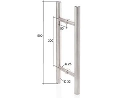 Andres Glass Solutions AD Durų rankena stiklinėms durims AU Premium, nerūdijančio plieno
