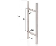 Andres Glass Solutions AD Durų rankena stiklinėms durims AU Mini Premium, mediena ir plienas