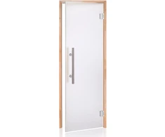 Andres Glass Solutions AD LUX stiklinės pirties durys, Matinis stiklas, 80 x 210, Juodalksnis, Matinė permatoma