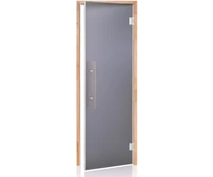 Andres Glass Solutions AD LUX stiklinės pirties durys, Matinis stiklas, 70 x 190, Juodalksnis, Matinė pilka