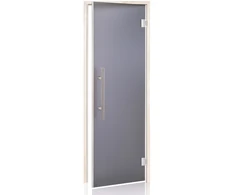 Andres Glass Solutions AD LUX stiklinės pirties durys, Matinis stiklas, 80 x 200, Drebulė, Matinė pilka