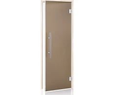Andres Glass Solutions AD LUX stiklinės pirties durys, Matinis stiklas, 80 x 210, Drebulė, Matinė bronzinė
