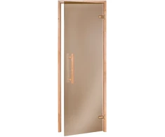 Andres Glass Solutions AD NATURAL stiklinės pirties durys, 80 x 210, Juodalksnis, Bronzinė