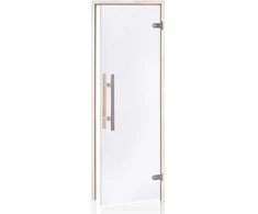 Andres Glass Solutions AD PREMIUM LIGHT stiklinės pirties durys, 70 x 190, Drebulė, Permatoma