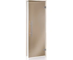 Andres Glass Solutions AD PREMIUM LIGHT stiklinės pirties durys, 80 x 200, Drebulė, Bronzinė