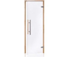 Andres Glass Solutions AD PREMIUM LIGHT stiklinės pirties durys, 70 x 190, Juodalksnis, Permatoma