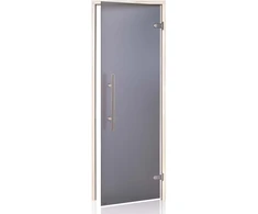 Andres Glass Solutions AD PREMIUM LIGHT stiklinės pirties durys, Matinis stiklas, 70 x 190, Drebulė, Matinė pilka