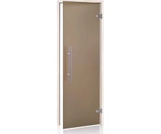 Andres Glass Solutions AD PREMIUM LIGHT stiklinės pirties durys, Matinis stiklas, 70 x 190, Drebulė, Matinė bronzinė
