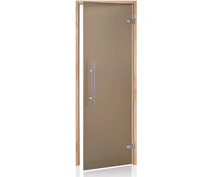 Andres Glass Solutions AD PREMIUM LIGHT stiklinės pirties durys, Matinis stiklas, 70 x 190, Juodalksnis, Matinė bronzinė
