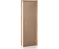 Andres Glass Solutions AD STANDART stiklinės pirties durys, Matinis stiklas, 70 x 200, Juodalksnis, Matinė bronzinė