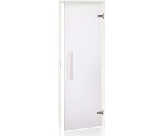Andres Glass Solutions AD stiklinės pirties durys, Baltas rėmas, 90 x 210, Permatoma
