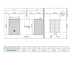 Elektrinė pirties krosnelė - HUUM Core Wall Mini 4, juoda