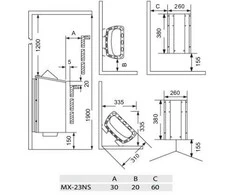 Elektrinė pirties krosnelė – SAWOTEC MINI X Corner 2,3 kW, be valdymo pulto