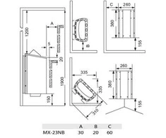Elektrinė pirties krosnelė – SAWOTEC MINI X Corner, 2,3kW, su valdymo pultu