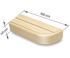 Galinis gulto elementas moduliniams pirties gultams, Drebulės mediena, 600, Į dešinę pusę