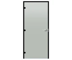 Harvia Juodas Line rakinamos stiklinės durys, Satin, 9x21, juodas aliuminio rėmas