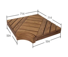Kampinis gulto elementas moduliniams pirties gultams, pušies mediena 504x504 mm