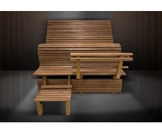 Modulinis pirties gultas ERGONOMIC, Termo-drebulės mediena, 2100 mm