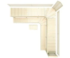 Modulinis pirties gultas PREMIUM, Drebulės mediena 3200 x 3290 mm