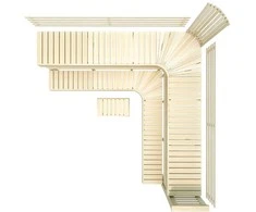 Modulinis pirties gultas PREMIUM, Drebulės mediena 2900 x 2990 mm