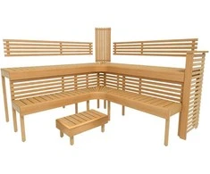 Modulinis pirties gultas PREMIUM, juodalksnio mediena 2400 x 2490 mm