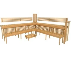 Modulinis pirties gultas PREMIUM, juodalksnio mediena 3200 x 3290 mm