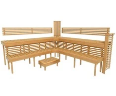 Modulinis pirties gultas PREMIUM, juodalksnio mediena 2900 x 2990 mm