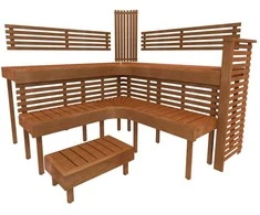 Modulinis pirties gultas PREMIUM, Termo-drebulės mediena 2000 x 2090 mm