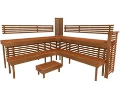 Modulinis pirties gultas PREMIUM, Termo-drebulės mediena 2600 x 2690 mm