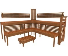 Modulinis pirties gultas PREMIUM, Termo-drebulės mediena 2400 x 2490 mm
