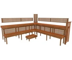 Modulinis pirties gultas PREMIUM, Termo-drebulės mediena 3200 x 3290 mm