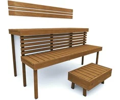 Modulinis pirties gultas STANDART, Termo-drebulės mediena 2100 mm