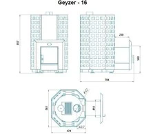 Novaslav Malkinė pirties krosnelė - NOVA GEYSER 16