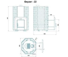 Novaslav Malkinė pirties krosnelė - NOVA GEYSER 22