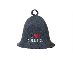 Pirties kepurė - I love sauna, pilka