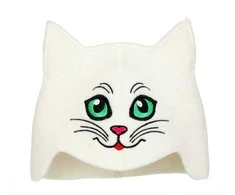 Pirties kepurė - Katinėlis su ausytėm, žalia