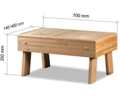 Pirties suoliukas - laiptas HS 1, juodalksnio mediena