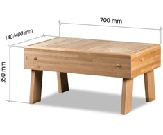 Pirties suoliukas - laiptas HS 1, juodalksnio mediena