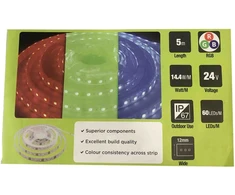 Spalvotas apšvietimas LED 24V, 3m