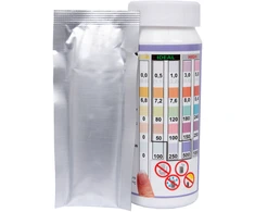 Vandens testavimo juostelės Easy-Dip 5 in 1, PH/CL/BR/Stabilizatorius/Šarmingumui/Kietumui tirti