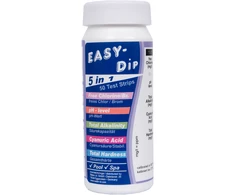 Vandens testavimo juostelės Easy-Dip 5 in 1, PH/CL/BR/Stabilizatorius/Šarmingumui/Kietumui tirti