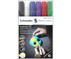 Schneider Žymekliai akriliniai Paint-lt 310 2mm 6vnt mix bls
