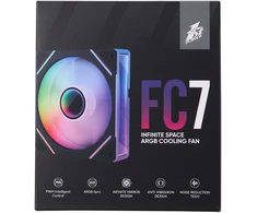1STPLAYER FC7, 120 mm PWM ARGB korpuso ventiliatorius, juodas