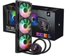 1STPLAYER TS4 360, 360 mm AIO procesoriaus aušintuvas, ARGB, LED ekranas, juodas