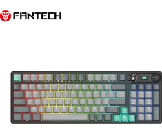 Fantech ATOM PRO96 RGB belaidė mechaninė klaviatūra, Pilka, Raudona Switch