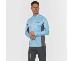 Marškinėliai su gobtuvu Finntrail WAVE BIG LOGO LightBlue 6614, Dydis: XL