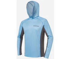 Marškinėliai su gobtuvu Finntrail WAVE BIG LOGO LightBlue 6614, Dydis: XL