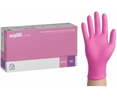 EasyCARE vienkartinės nitrilo pirštinės, be miltelių, nesterilios, rožinės, XS dydis, 100vnt.