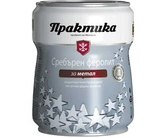 Alkidiniai dažai PRAKTIKA, sidabriniai, 0.65 l